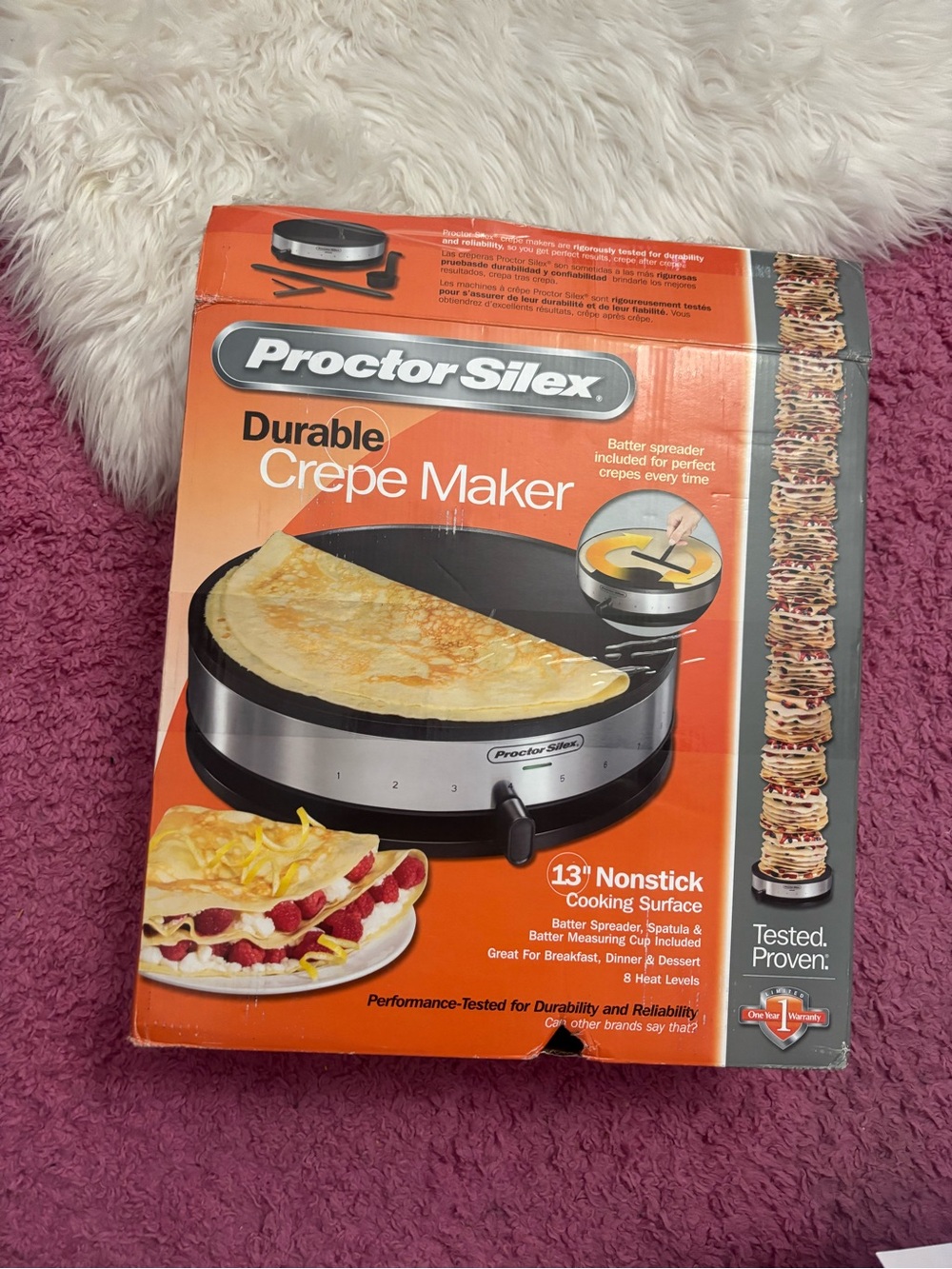 New nib Proctor Silex Electric Crepe Maker with 13” PFAS-Free Nonstick Griddle